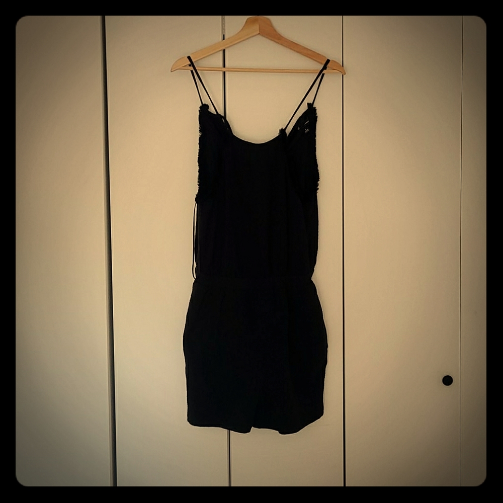 Inc womens sleeveless black rompers